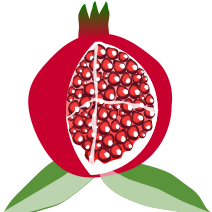 The Pomes logo - a pomegranate